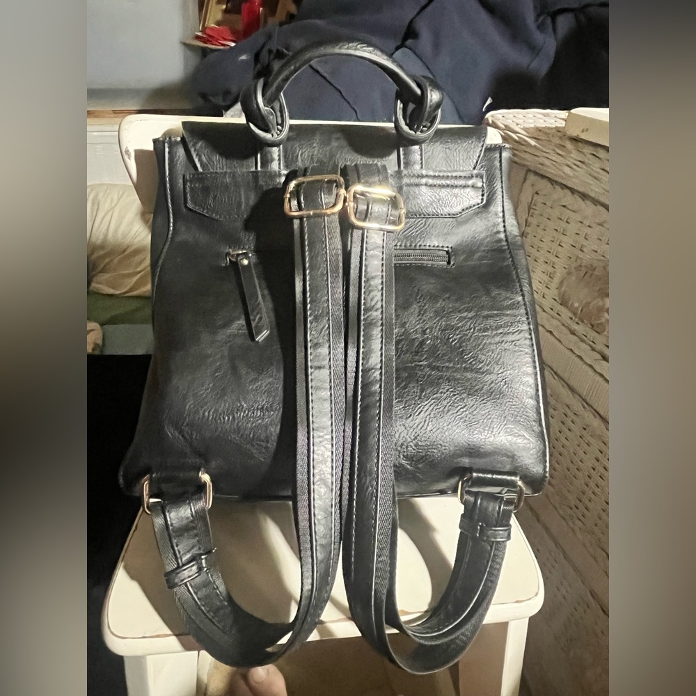 Black Backpack W/ Adjustable Straps, Expandable C… - image 1